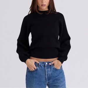 House of CB Black Sweater with Pink Accent